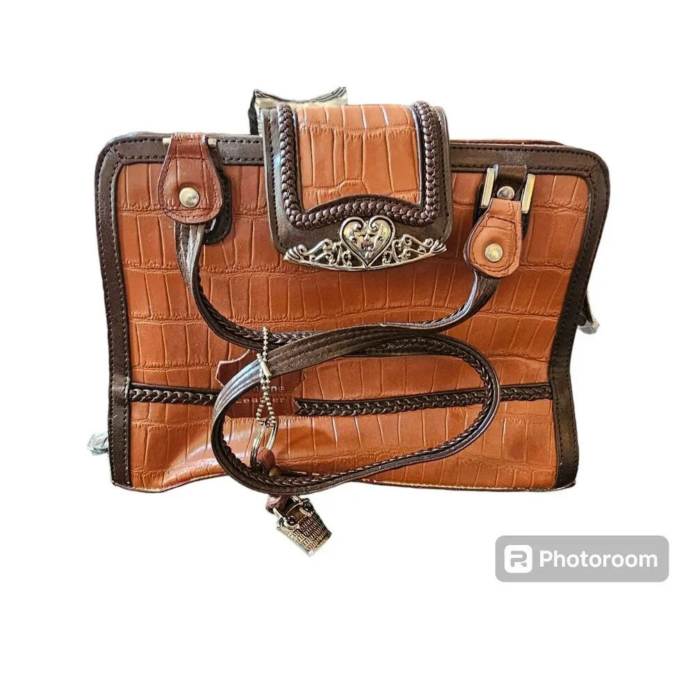 M.C. Brown Double‎ Shoulder Strap Handbag